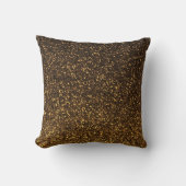 黒い金ゴールドのきらめくグリッターの枕 クッション (正面)