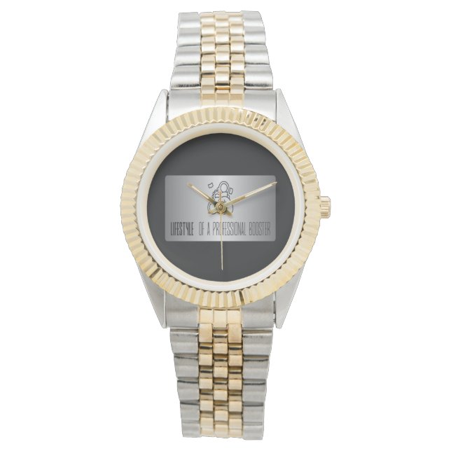 黒い金ゴールドのような銀のような時計 腕時計 (正面)