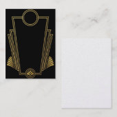 黒い金ゴールドのアールデコの名刺 名刺 (正面/裏面)