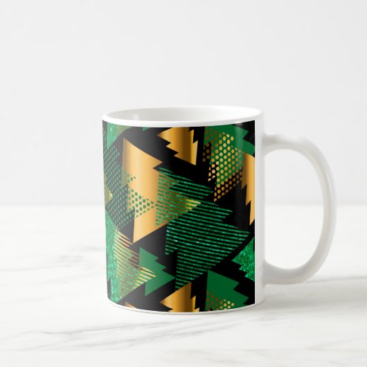 黒い金ゴールドのクリスマスツリー コーヒーマグカップ (右)