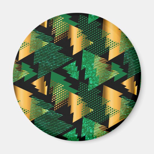 黒い金ゴールドのクリスマスツリー マグネット (正面)