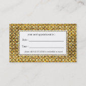 黒い金ゴールドのグリッターの一見のアポイントメントの名刺 予約カード (裏面)