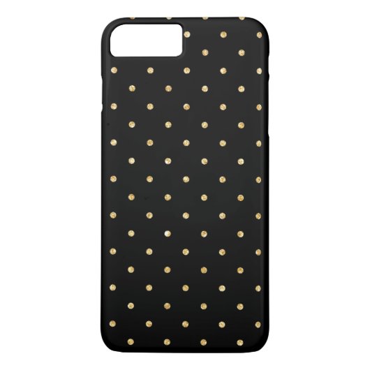 黒い金ゴールドのグリッターの小さい水玉模様パターン Case-Mate iPhoneケース (裏面)