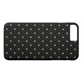 黒い金ゴールドのグリッターの小さい水玉模様パターン Case-Mate iPhoneケース (裏面(横))