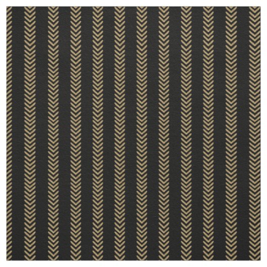 黒い金ゴールドのシェブロンの矢の生地 ファブリック (見本)