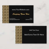 黒い金ゴールドのダマスク織のプロフィールカード 名刺 (正面/裏面)