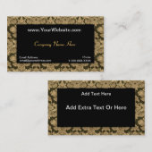 黒い金ゴールドのダマスク織のプロフィールカード 名刺 (正面/裏面)