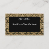 黒い金ゴールドのダマスク織のプロフィールカード 名刺 (裏面)