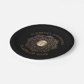 黒い金ゴールドのナースの卒業のケリュケイオンの記号 ペーパープレート (アングル)