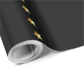 黒い金ゴールドのブラウンのエレガントなメリークリスマス ラッピングペーパー (ロールコーナー)