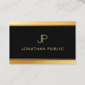 黒い金ゴールドのモノグラムのテンプレートの魅力のモダンのエリート 名刺 (正面)