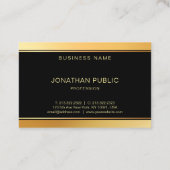 黒い金ゴールドのモノグラムのテンプレートの魅力のモダンのエリート 名刺 (裏面)