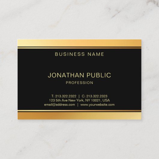 黒い金ゴールドのモノグラムのテンプレートの魅力のモダンのエリート 名刺 (裏面)