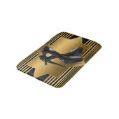 黒い金ゴールドのモノグラムのパターン及びハイヒール バスマット (アングル)