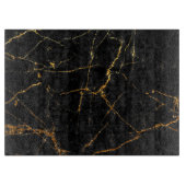 黒い金ゴールドの大理石 カッティングボード (正面)