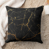 黒い金ゴールドの大理石 クッション (ブランケット)
