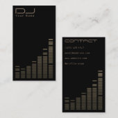 黒い金ゴールドの暗くエレガントでモダンなミュージカル 名刺 (正面/裏面)