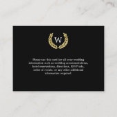 黒い金ゴールドの月桂樹の結婚式の詳細情報 エンクロージャーカード (正面)