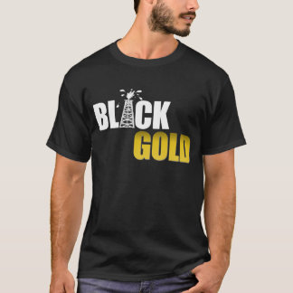 黒い金ゴールドの油 Tシャツ