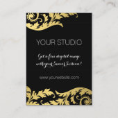 黒い金ゴールドの渦巻年長Repのマーケティング コーリングカード (裏面)