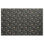 黒い金ゴールドの点の不思議の国のキャラクターのアリス ファブリック (ファットクウォーター)