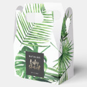 黒い金ゴールドの熱帯の葉モダンの赤ちゃんシャワー フェイバーボックス (オープン)