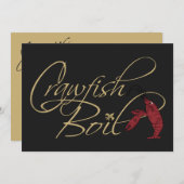 黒い金ゴールドの空想の原稿のCrawfishの沸騰 招待状 (正面/裏面)