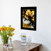 黒い金ゴールドの花大理石 箔ポスター (レイダウン (キッチン))