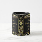 黒い金ゴールドの華麗さ第50の結婚記念日 マグカップ (中央)