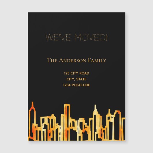 黒い金ゴールドの街のスカイライン我々は発表を移動 (正面)