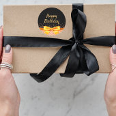 黒い金ゴールドの誕生日 ラウンドシール