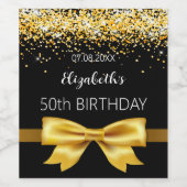 黒い金ゴールドの誕生日 ワインラベル (シングルラベル)