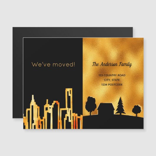 黒い金ゴールドの都市の国の私たちは発表を移動 (正面/裏面)