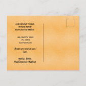 黒い金ゴールドの都市の国の私たちは発表を移動 案内ポストカード (裏面)