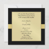 黒い金ゴールドの金属のモノグラムのリボンのフォーマルな招待状 招待状 (裏面)