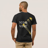 黒い金ゴールドの銀 Tシャツ (裏面フル)