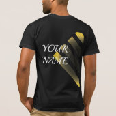 黒い金ゴールドの銀 Tシャツ (裏面)