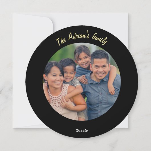 黒い金ゴールドの雪の輝く光のクリスマスボール シーズンカード (裏面)