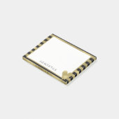 黒い金ゴールドの魅力はパーソナライズなハートと縞で飾ります ポストイット (アングル)