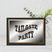 黒い金ゴールドの(紋章の)フラ・ダ・リのテールゲートパーティ 招待状 (スタンド正面)