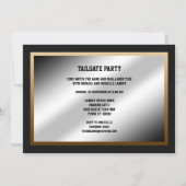 黒い金ゴールドの(紋章の)フラ・ダ・リのテールゲートパーティ 招待状 (裏面)
