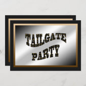 黒い金ゴールドの(紋章の)フラ・ダ・リのテールゲートパーティ 招待状 (正面/裏面)