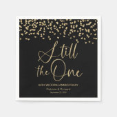 黒い金ゴールドはまだ一結婚の誓いの更新 スタンダードカクテルナプキン (正面)