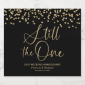 黒い金ゴールドはまだ一結婚の誓いの更新 スパークリングワインラベル (シングルラベル)