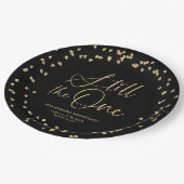 黒い金ゴールドはまだ一結婚の誓いの更新 ペーパープレート (アングル)