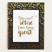 黒い金ゴールドは引退できない素晴らし プランナー手帳 (正面)