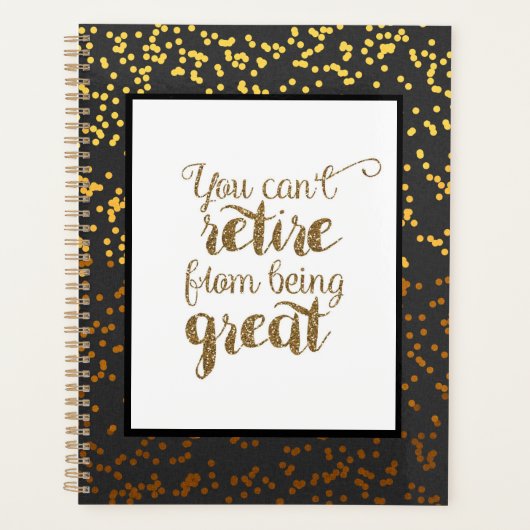 黒い金ゴールドは引退できない素晴らし プランナー手帳 (正面)