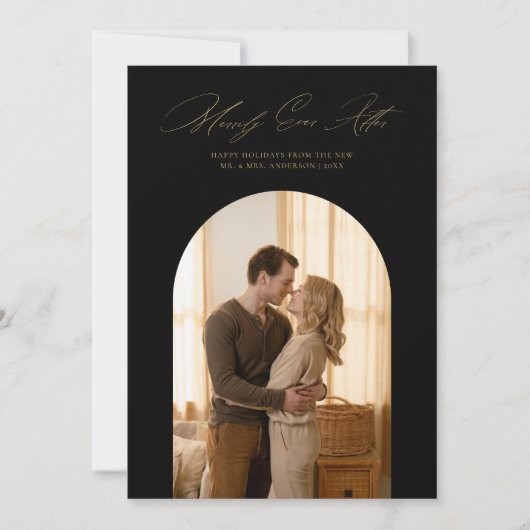 黒い金ゴールドはArch写真の後に楽しく新しい シーズンカード (正面)