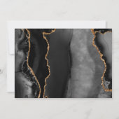 黒い金ゴールドアゲートピンク日付カードを保存 招待状 (裏面)