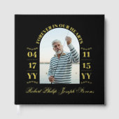 黒い金ゴールドアーチ写真永遠に私たちのハート ゲストブック (正面)